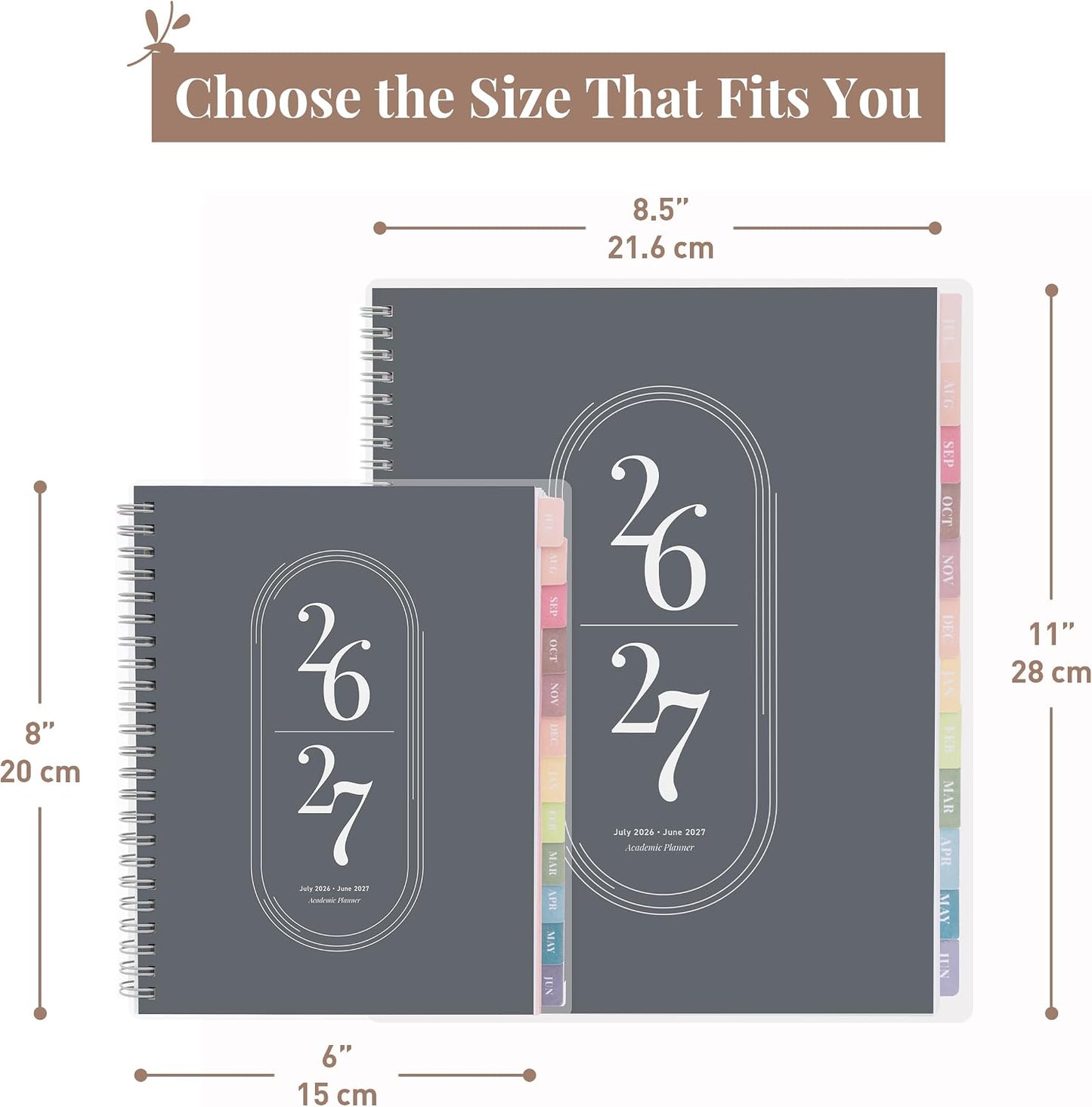 Rileys Academic Planner 2026-2027, Daily, Weekly & Monthly Planner, July 2026 - June 2027, Student Notes Pages, Twin-Wire Binding Weekly Agenda for School & Work (21.6 x 28 cm, Black)