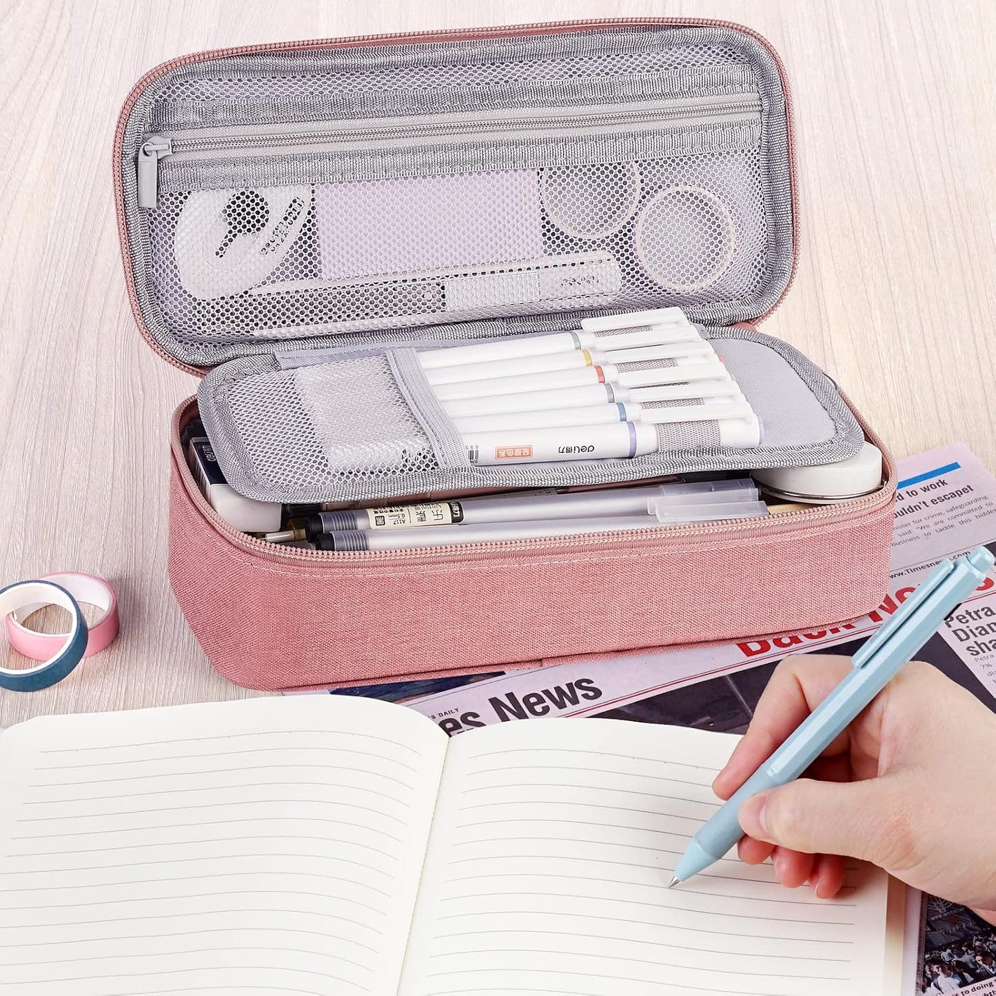 Large Pencil Case, Big Capacity Pencil Pouch Stationery Pen Bag, Storage High Capacity Bag Pouch Holder Box Organizer, Marker Pen Case for Women & Men