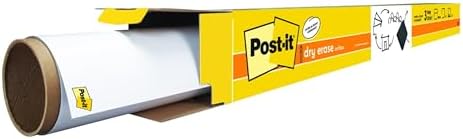 Dry Erase Whiteboard Film Surface for Walls, Doors, Tables, Chalkboards, Whiteboards, and More, Removable, Stain-Proof, Easy Installation, 6 ft x 4 ft Roll (DEF6X4)