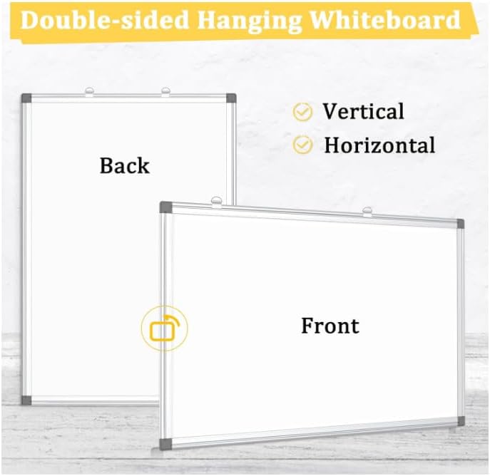 3 Pack Double-Sided Magnetic Aluminum Frame Whiteboard, 36" x 24" | White Board for Wall, Hanging Mounting White Board Dry Erase Board Marker Board for Kitchen, Memo, School, Home, Office