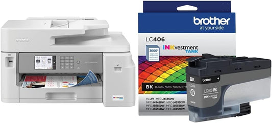 MFCJ5855DW Inkvestment Inkjet Printer and LC406BKS Black Standard Yield Ink