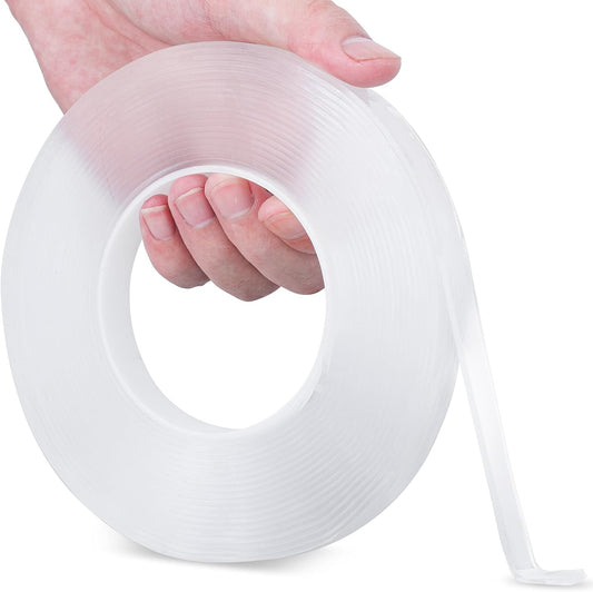 Double Sided Tape, 16.4ft/Roll, 1.57in Wide | Heavy Duty, Strong Adhesive, Multipurpose Mounting, Removable and Reusable, Transparent