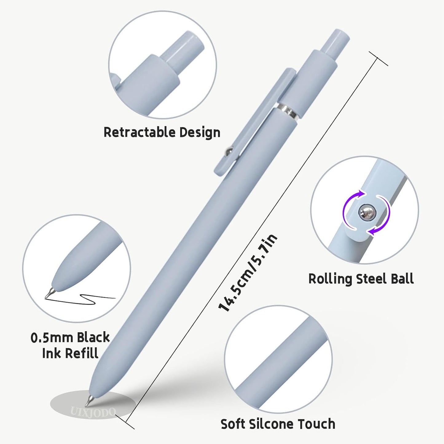 Gel Pens, 10Pcs 0.5mm Black Ink Pens Fine Point Smooth Writing Pens, High-End Series Retractable Pens for Journaling Note Taking, Cute Office School Supplies Gifts for Women (10 Pcs Morandi)