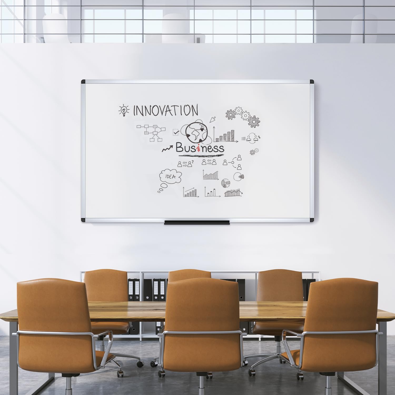 Dry Erase Board/Magnetic Whiteboard, 96 X 40 Inches, Silver Aluminum Frame