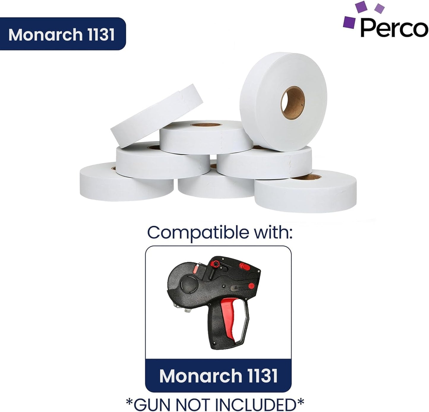White Pricing Labels for Monarch 1131 Price Gun – 8 Sleeves, 64 Rolls Value Pack - 160,000 Price Marking Labels – with Ink Rolls Included