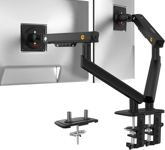 NB SmooVex? Dual Monitor Mount, Dual Monitor Stand fits up to 32 Inch, Mechanical Spring Monitor Arm, VESA 75/100 mm, Model-A5C (Black-Dual)