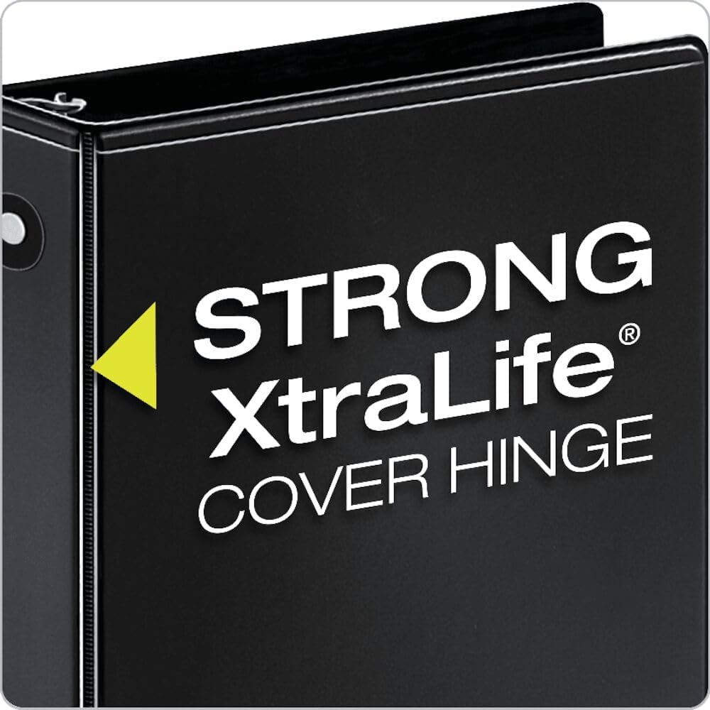 Economy 3-Ring Binders, 1.5", Round Rings, Holds 350 Sheets, ClearVue Presentation View, Non-Stick, Black, Carton of 12 (90630)