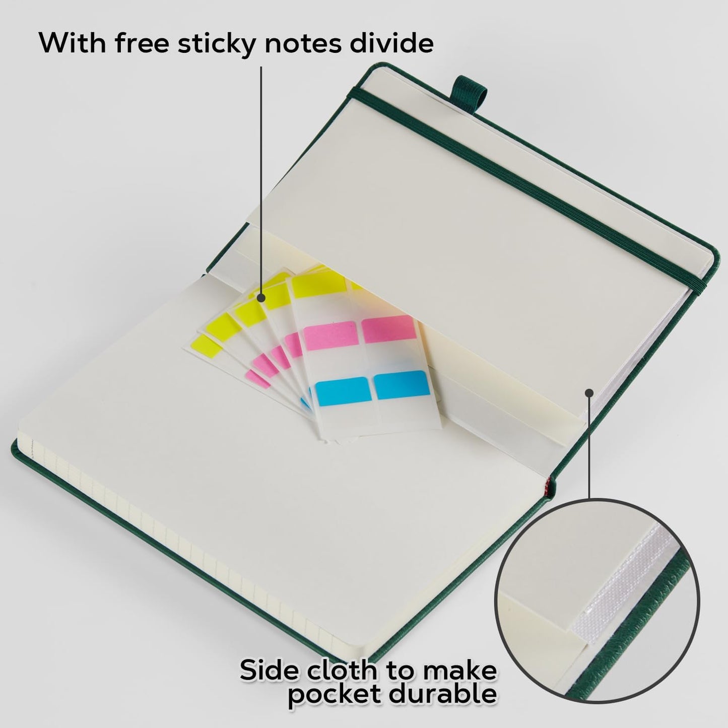 2 Pack Notebooks Journals for Women, A5 Diary Note book with Pen Loop, Travel Journal with 100GSM Lined Paper, Inner Pocket, for Gift, Office, School Supplies