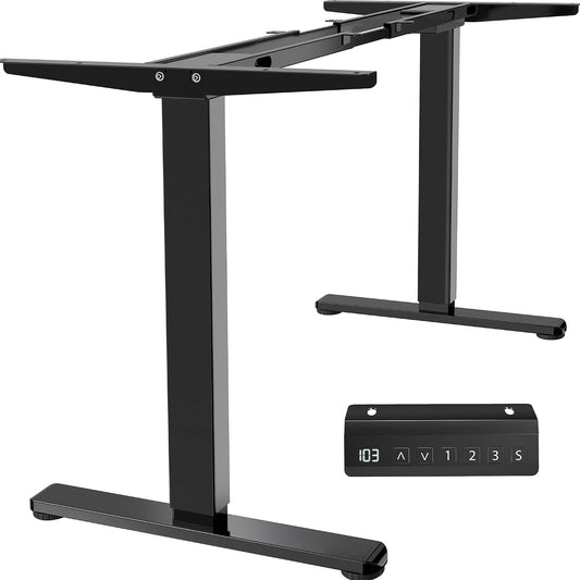 Heavy Duty Dual Motor Electric Sit Stand Desk Frame, 220 lbs Capacity up to 77" x 43" Tops, Memory Controller Height Adjustable Frame Only, Black, DESK-E-200B