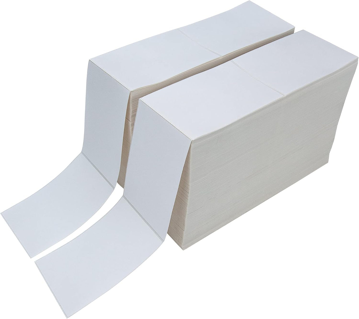 6000 Fanfold 4" x 6" Direct Thermal Shipping Labels, with Perforated Line for Thermal Printers - Compatible with Zebra & Rollo Printer