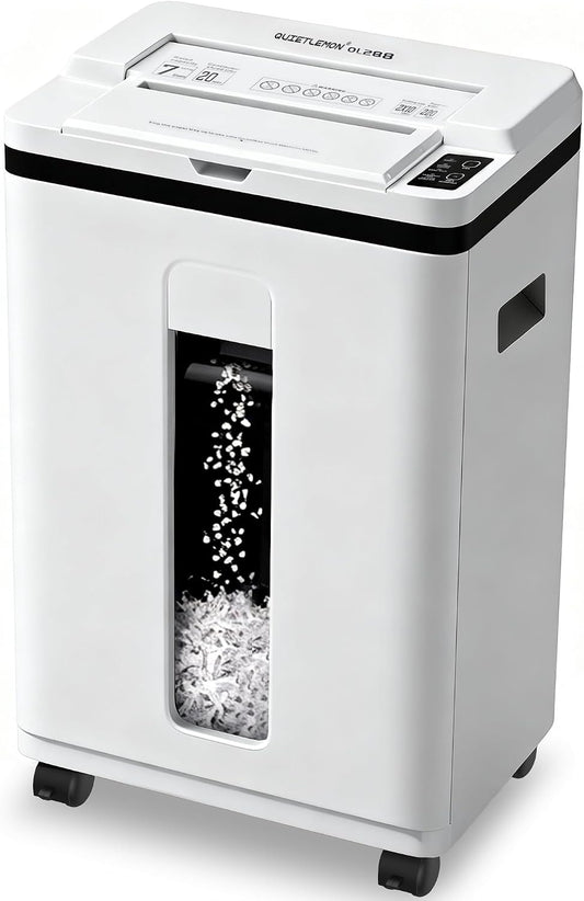 Paper Shredder 200-Sheet Auto Feed, Touchscreen Heavy Duty Shredders, 40 Min Non-Stop, P-5 Ultra Security Shredder for Home Office, Micro Cut with Wheels, 5.8 Gal Bin, <60 dB(OL288)