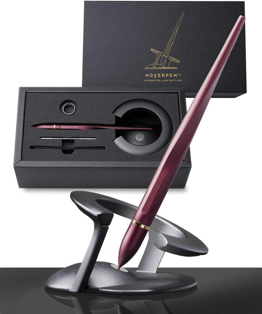 Hoverpen Interstellar Edition - Luxury Pen Made With Aerospace Alloys, Unique Aesthetic, Free Spinning Executive Pen, Desk Decor, Best Boss Gifts (Mars Magma, 18K-Gold)