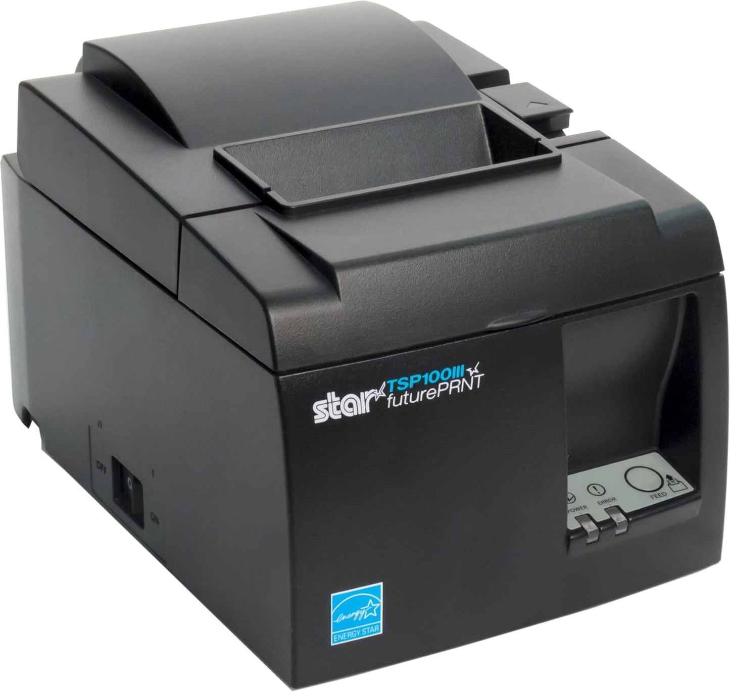 Micronics 39472110 Model TSP143IIIBi Thermal Printer, Auto-Cutter, Bluetooth, iOS, Android/Windows, Power Supply, Gray