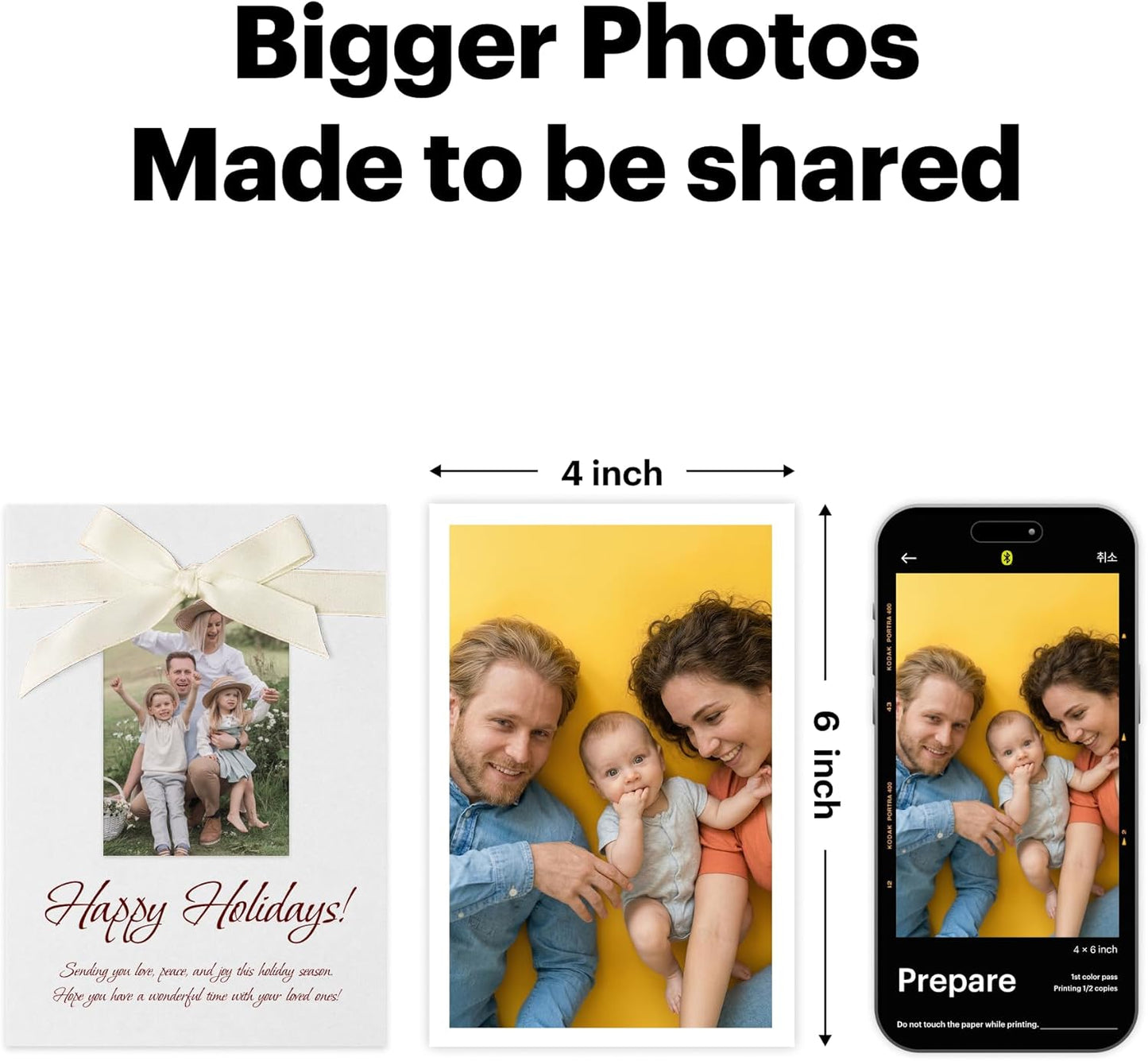 Dock Plus 4x6 Photo Printer, Smartphone Docking, 4PASS, 50 Sheets | Bluetooth, iPhone & Android Smartphone Compatible, Charge While Printing, Water, Fingerprint and Fade Resistant