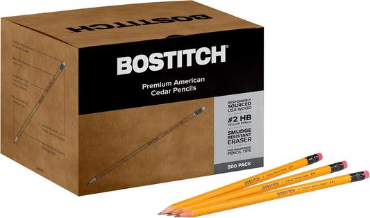Premium #2 Pencils, American Cedar Wood, Pre-Sharpened, HB Graphite, 500-Pack