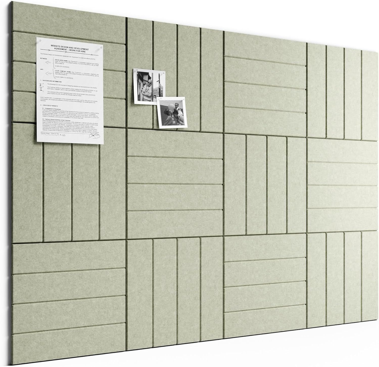 Large Cork Board 36" x 24" Alternative - 6 Pack Felt Wall Tiles with 40 Safe Removable Adhesive Tabs, 30 Pushpins, Cork Boards for Walls Pin Board Bulletin Board Office Decor-Charcoal Gray