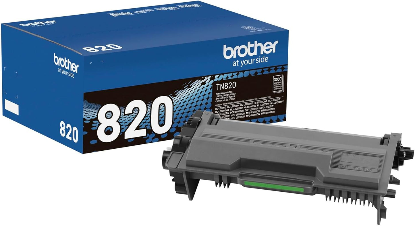 Genuine Toner Cartridge, TN820, Replacement Black Toner, Page Yield Up To 3,000 Pages, Dash Replenishment Cartridge