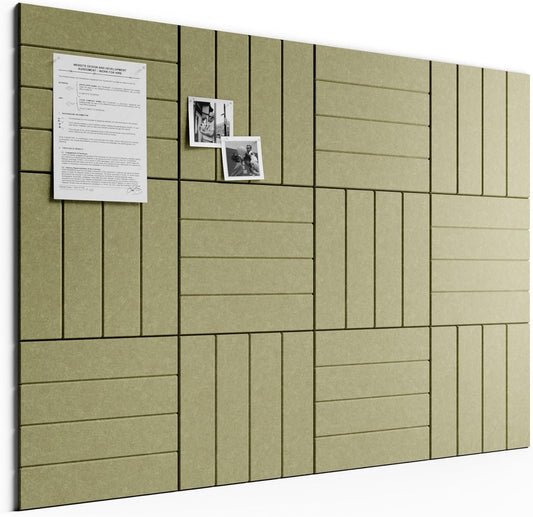 Large Felt Bulletin Board 48" x 36" Cork Board Alternative-12 Pack with 70 Safe Removable Adhesive Tabs, Cork Boards for Walls Cork Board for Home Office Classroom Pin Board (Olive Green)