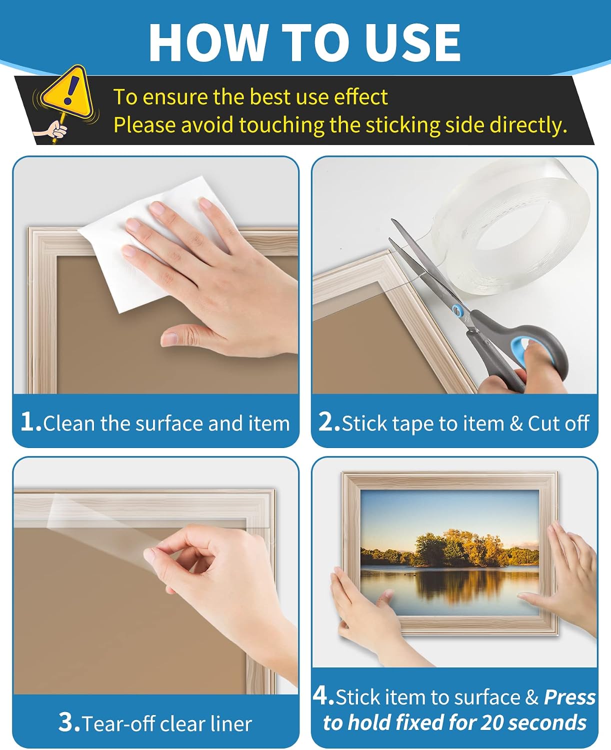 Double Sided Tape Heavy Duty, Strong Adhesive Multipurpose Mounting Tape, Removable and Reusable Transparent Tape(16.4ft /Roll, 1.18in Wide) | Heavy Duty, Strong Adhesive, Multipurpose Mounting, Removable and Reusable, Transparent