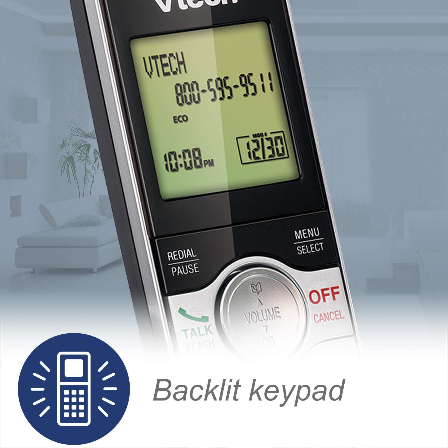 DECT 6.0 Four Handset Cordless Phones with Caller ID, Backlit Keypads and Screens, Full Duplex Handset Speakerphones, Call Block, (Non ITAD Version) Silver/Black - CS6919-4