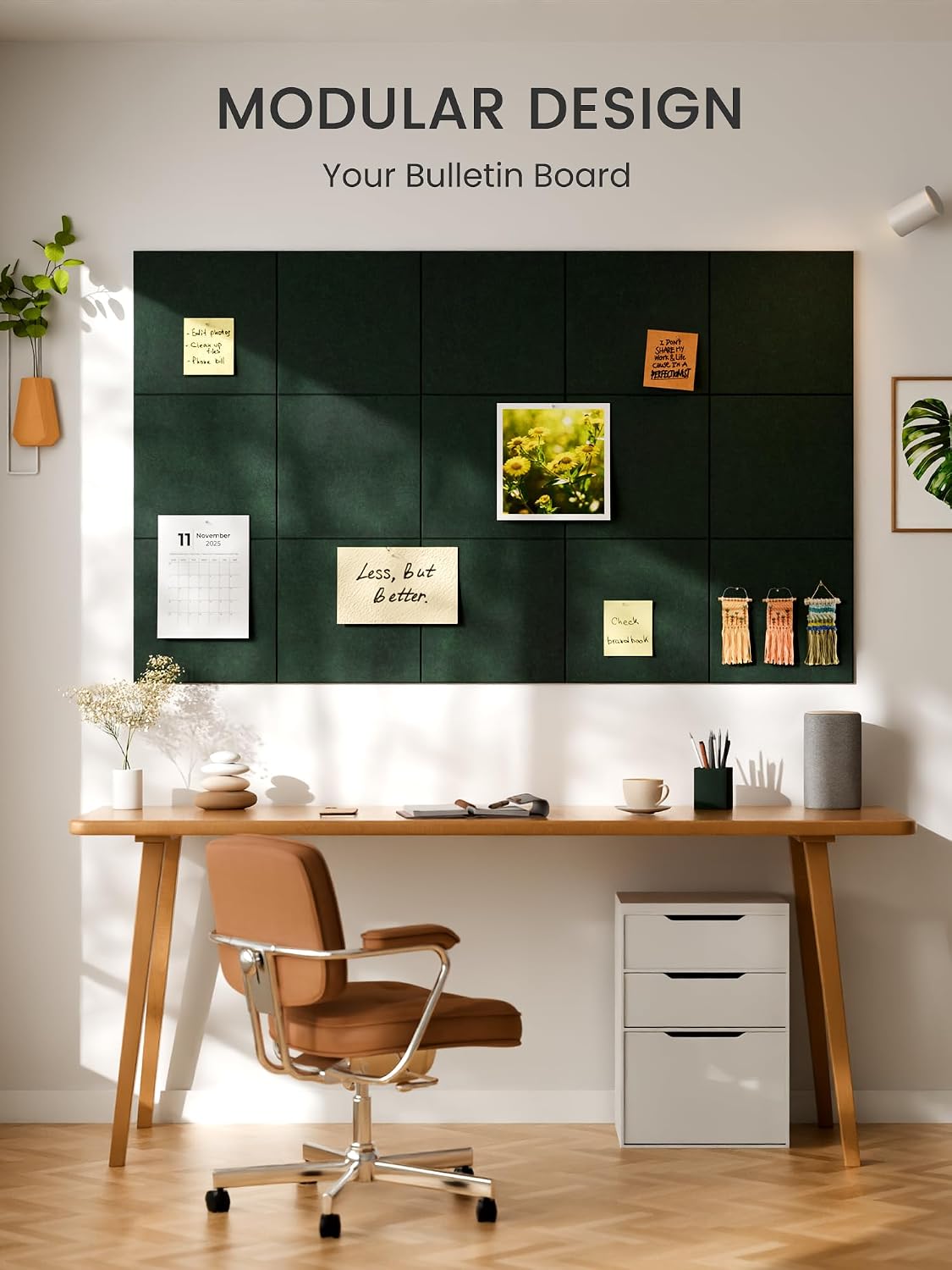 Large Felt Bulletin Board 48" x 36" Cork Board Alternative-12 Pack with 70 Safe Removable Adhesive Tabs, Cork Boards for Walls Cork Board for Home Office Classroom Pin Board (Aurora Green)