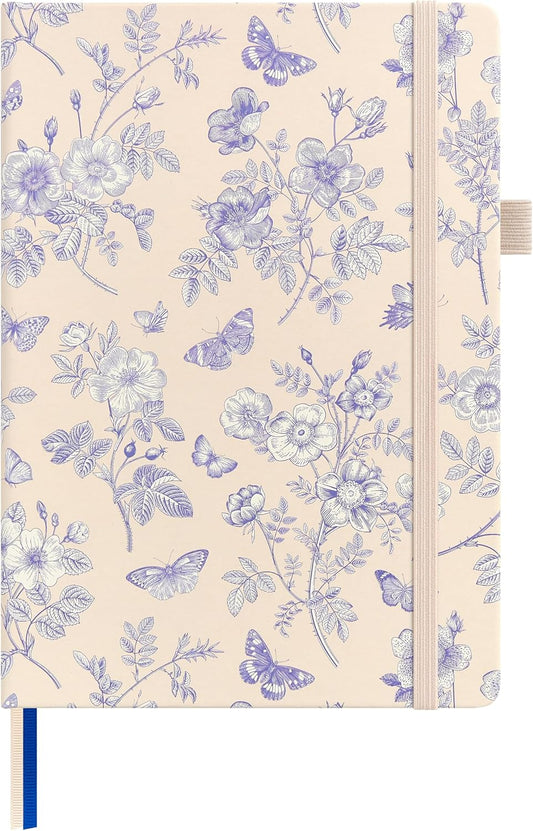 And Per Se A5 Lined Notebook - 160 Pages 100 GSM Thick Paper, Hardcover LAY-FLAT Journal with Pocket & 2 Bookmarks, for Writing, Office, School, College Ruled Notebook (1 Pack, Light Blue)