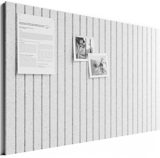 Large Felt Bulletin Board, 36" x 24" Cork Board Alternative, 6-Pack Fine Stripe Felt Wall Tiles with 30 Push Pins and 40 Adhesive Tabs, Ideal for Office, Home & Classroom, Light Gray