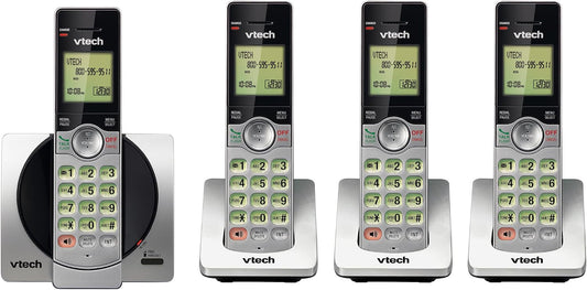 DECT 6.0 Four Handset Cordless Phones with Caller ID, Backlit Keypads and Screens, Full Duplex Handset Speakerphones, Call Block, (Non ITAD Version) Silver/Black - CS6919-4