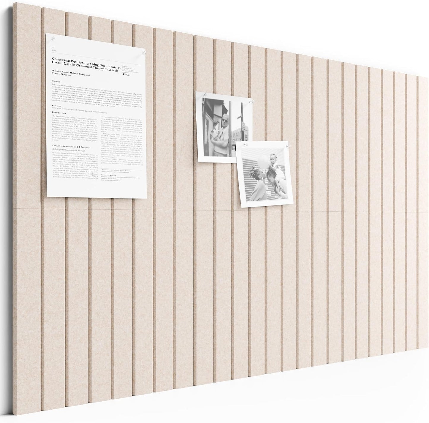 Large Cork Board 36" x 24" Alternative - 6 Pack Felt Wall Tiles with 40 Safe Removable Adhesive Tabs, 30 Pushpins, Cork Boards for Walls Pin Board Bulletin Board Office Decor-Charcoal Gray