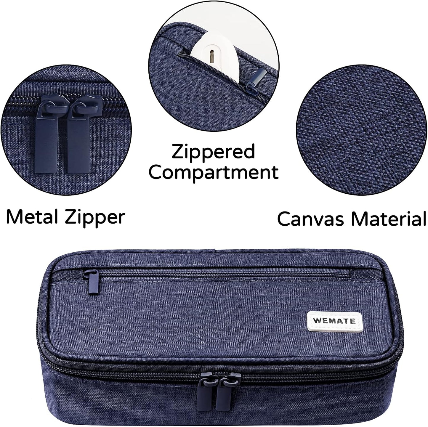Large Pencil Case, Big Capacity Pencil Pouch Stationery Pen Bag, Storage High Capacity Bag Pouch Holder Box Organizer, Marker Pen Case for Women & Men