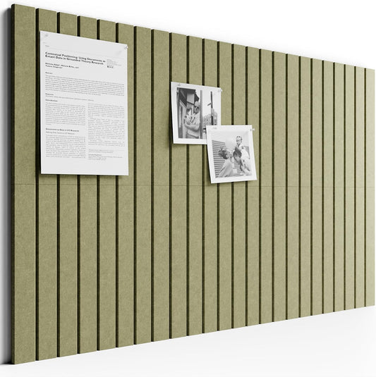 Large Felt Bulletin Board 48" x 36" Cork Board Alternative - 6 Pack with 40 Safe Removable Adhesive Tabs, Cork Boards for Walls Cork Board for Home Office Classroom Pin Board (Olive Green)