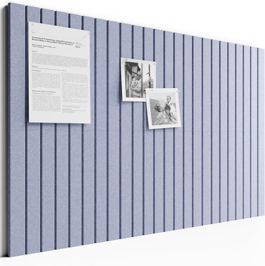 Large Cork Board Alternative-36 x24 Felt Bulletin Board Tiles, with 30 Pushpins, 40 Adhesive Tabs, 6-Pack Slat Wall Paneling, Cork Boards for Office Push Pin Board Felt Board-Soft Periwinkle